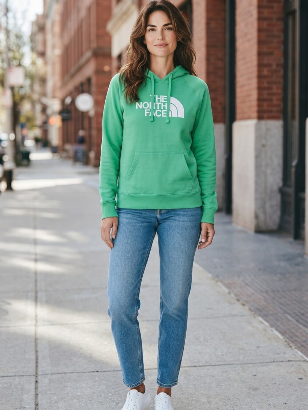 Green north face hoodie!